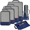 Eono Organizzatori da Viaggio a Compressione, Organizer Valigia Set, Cubo di Viaggio, Cubi di Imballaggio, Compression Packing Cube