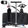FGKING Bombole da immersione, Carro Armato Portatile, 20 Minuti capacità Mini Bombola di Ossigeno per Immersione Respiratore Subacqueo Bombola da Sub Polmoni Kit Snorkeling Attrezzatura da Sub,Nero,1L
