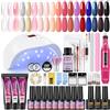 PEACECOLOR Kit Ricostruzione Unghie Completo 15 Pz Smalti in Gel 36W LED U V Unghia Lampada con 3 Pz Poly Nail Gel Elettrica Unghia Fresa con Base Coat Top Matte Coat con gli Strumenti per Unghie