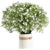 HNVNER 12 Pezzi Fiori Finti per Decorazioni, Fiore Artificiale Gypsophila Fiori Artificiali Bouquet per Esterno, Interno, Matrimonio, Bouquet sposa, Casa, Bianco