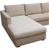 Eismodra Copridivano a forma di L, copridivano, 3 posti, elasticizzato, per divano, divano, a forma di L, colore bianco crema, chaise longue (1 pezzo)