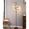 EDISHINE Lampada da Terra Soggiorno, 3 Luci, LED Dimmerabile, Industrial