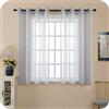 GIRASOLE HOME Coppia Tende Itaca Filtranti Semi Trasparenti Effetto Lino Tenda per Interni 2 Pannelli Con Occhielli (Grigio, 140x150cm)