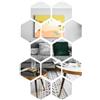 RHQFDM 12 Pezzo Specchio Adesivo Da Parete Esagonale Specchio Autoadesivo Specchio Specchio Specchio Acrilico Piastrelle Specchio Autoadesivo per il Bagno Casa Camera da letto Soggiorno Decor