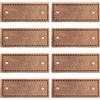 FINGERINSPIRE 50 etichette in pelle PU, realizzate a mano, 50 x 20 x 1 mm, rettangolari, in pelle, con foro, colore cammello, etichette vuote, fai da te, per jeans, borse, cappelli