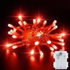 Dalugo Luci Led a Batteria, 3M 30 LED Luci di Natale con Timer 6h, IP65 Impermeabile Luci Led a Batteria per Interni all'aperto Decorazioni di San Valentino, Rossa