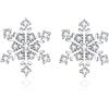 LINSTER Orecchini Fiocco di Neve per Donna Argento Sterling 925 Ipoallergenico CZ Festa Invernale Fiore Fiocco di Neve Orecchini a Bottone Gioielli di Natale Regali per Donne Ragazze Adolescenti