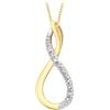 CARISSIMA Pendente crossover in diamante da 0,10 ct su collana con catena a curb da 46 cm/18 pollici in oro giallo 9 ct