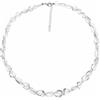 ELEDORO Collana da donna in argento 925 rodiato con moschettone, 48 cm e 5 cm di lunghezza