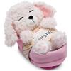NICI Cane di peluche NICI - Barboncino bianco 12 cm, che dorme nella cesta - Peluche da coccolare e amare - Prodotto in modo sostenibile con materiali riciclati - 49749