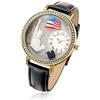 Luca Barra Orologio con IP Bronzo Vintage E Cinturino Nero - U.S.A.