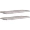 vidaXL Scaffali a Parete 2 pz Grigio Cemento 80x23,5x3,8 cm in MDF