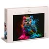 Ulmer Puzzleschmiede - Puzzle uccello notturno colorato - Ritratto di gufi con esplosione di colore brillante come puzzle da 1000 pezzi - Motivo gufo della collezione Puzzle Colori & Fantasy
