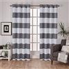 Exclusive Home Tende Surfside Cotone Cabana Stripe Finestra Tenda a Pannello Coppia, Black Pearl, 213.36 x 137.16 x 0.254 cm