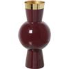 DRW Vaso da tavolo in metallo smaltato in viola e oro 15x15x32 cm