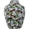 DRW Vaso da tavolo in metallo smaltato con Tigri in multicolore 21x21x28 cm