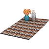 Relaxdays Tappeto in Cotone, 50 x 80 cm, Stile Boho, Passatoia Antiscivolo per Corridoio Cucina, a Zig-Zag, Colorato, LxP: 80 x 50 cm