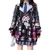 WANHONGYUE Kuromi Felpa con Cappuccio Donna Ragazze 3D Giacca con Cerniera Y2K Hoodie Jacket Maniche Lunghe Sweatshirt Cappotto Nero M