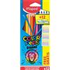 Maped - Matite colorate triangolari ergonomiche, Colour'Peps Strong - x12 Penne + x12 Name Stickers