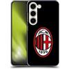 Head Case Designs Licenza Ufficiale AC Milan Colore Pieno Nero Stemma Custodia Cover Dura per Parte Posteriore Compatibile con Samsung Galaxy S23 5G