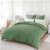 REDKEY Copripiumino Matrimoniale in Microfibra,Set Completo Copripiumino Matrimoniale con 2 Federe Cuscini Letto 200x200 cm + 2 Federe 80x80 cm Erba verde