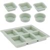 Navaris Set Stampi Sapone Fatto in Casa - 12x Formine Saponette Fai Da Te Div. Forme - Stampo Silicone per Candele Saponi Home Made - Verde Salvia