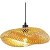 Schindora Lampadario Soggiorno Bambù, Cappello Retrò Di Paglia Leggera Lampadari Moderni Creatività Intreccio Lampadario Camera Da Letto Per Ristorante Sala Da Tè Camera Da Letto Soggiorno Caffè,50Cm