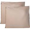 FARFALLAROSSA Coppia di Federe 100% Puro Cotone 60x60 CM, Set di 2 Tessuti per Cuscino Letto Made in Italy, Chiusura a Busta, Tinta Unita, Misura Standard - Tortora