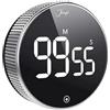 Generico JEAP Timer da Cucina Magnetico | Timer Digitale LED con 3 Livelli di Volume | Ideale per Cucina, Studio, Compiti, Palestra, Yoga | Timer Facile da usare | Design Minimal, Colore Nero e Argento