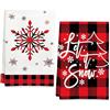 Ohok 2 asciugamani natalizi da 45 x 65 cm, decorazione alla moda, strofinacci da cucina Grinch Babbo Natale, in morbida microfibra, per bagno, cucina, panno asciutto, decorazione natalizia (set U)