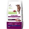 Natural Trainer Adult Sterilised con Anatra - 1,5 Kg Monoproteico crocchette cani Croccantini per gatti