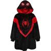 sarcia.eu Spider-Man Felpa/accappatoio/coperta nera per bambini con cappuccio, snuddie 122-140 cm