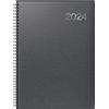 BRUNNEN Agenda settimanale modello 763 2024 2 pagine = 1 settimana formato foglio 21 x 29 cm, nero vulcanico