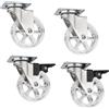 SOTECH Set di 4 ruote decorative per mobili RAPID - Ø 75 mm trasparenti (2 con freno + 2 senza freno), portata 35 Kg, altezza 97 mm