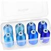New brothread - 15 Opzioni - 8 Bobine a scatto da 1000m ogni Poliestere Filo di Ricamo Macchina con scatola di plastica di stoccaggio per Ricamo e Quilting - Different Blue