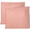 FARFALLAROSSA Coppia di Federe 100% Puro Cotone 65x65 CM, Set di 2 Tessuti per Cuscino Letto Made in Italy, Chiusura a Busta, Tinta Unita, Misura Standard - Cipria