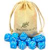 Waldfelsen 6, 12, 20, 30 o 50 dadi di alta qualità, dimensioni standard 16 mm, dadi acrilici, dadi da gioco, 6 lati, set di accessori da gioco con sacchetto di stoffa (celeste, 12 pezzi)