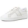 Geox D Pontoise D, Sneakers Donna, Bianco/Argento (White/Silver C0007), 36 EU