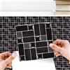WALPLUS 24 adesivi per piastrelle da 15 cm, autoadesivi, rimovibili, in vinile, decorazione fai da te, per soggiorno, cucina, camera da letto, paraspruzzi, mosaico in porcellana nera lucida