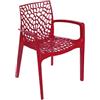 IGAP SPA GRANDSOLEIL Grand Soleil Sedia impilabile da esterno Gruvyer, polipropilene highmop, 56.5 x 55 x 81 cm, rosso