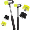 Swpeet Set di 6 mazzetti a doppia faccia con martello morbido, 25 mm 35 mm a doppia testa in plastica e gomma con 4 pezzi di ricambio, piccolo martello in gomma per gioielli in legno