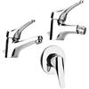 Piralla Set miscelatori lavabo + bidet + incasso doccia Piralla Ariel ottone cromato con PILETTA DI SCARICO INCLUSA 0RE00088A21 0RE00094A16 0RE00410A16