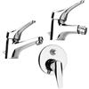 Piralla Set miscelatori lavabo + bidet + incasso doccia con deviatore Piralla Ariel cromato con PILETTA INCLUSA