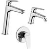 Set Rubinetti Jacuzzi per lavabo alto e bidet senza scarico e vasca serie  Roy cromato