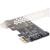 Frefgikty Adattatore scheda controller di espansione PCIe PCI Express a SATA3.0 a 2 porte SATA III 6G