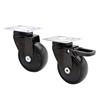 WAGNER Design - 3C - Ruote girevoli di trasporto/ruote per mobili - Set da 2 - nero, battistrada morbido, Ø 75 mm, 2 ruote senza 2 con freni, cuscinetto a sfere, portata 75 kg/ruota - 02227702