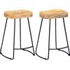 vidaXL 2X Sgabelli da Bar Stile Iconico retrò Robusti Realizzati a Mano Venature Raffinate Durevoli Seggiola Sedute 45x40x62cm Legno Massello di Mango