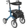MORETTI Rollator pieghevole ERMES (azzurro) in alluminio con 4 ruote pneumatiche