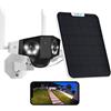Reolink 4K 8MP Telecamera da Esterno Senza Fili, Doppia Lente a 180°, WiFi a 2,4/5GHz, 30m Visione Notturna a Colori, IP66, Audio Bidirezionale, Duo 2 con Pannello Solare (Versione Aggiornata)