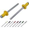 Marcopol Confezione da 100 rivetti ciechi verniciati, 4,0 x 8 mm, testa a cupola, DIN 7337, rivetti in alluminio e mandrino in acciaio, rivetti pop (100, giallo Colza RAL 1021)